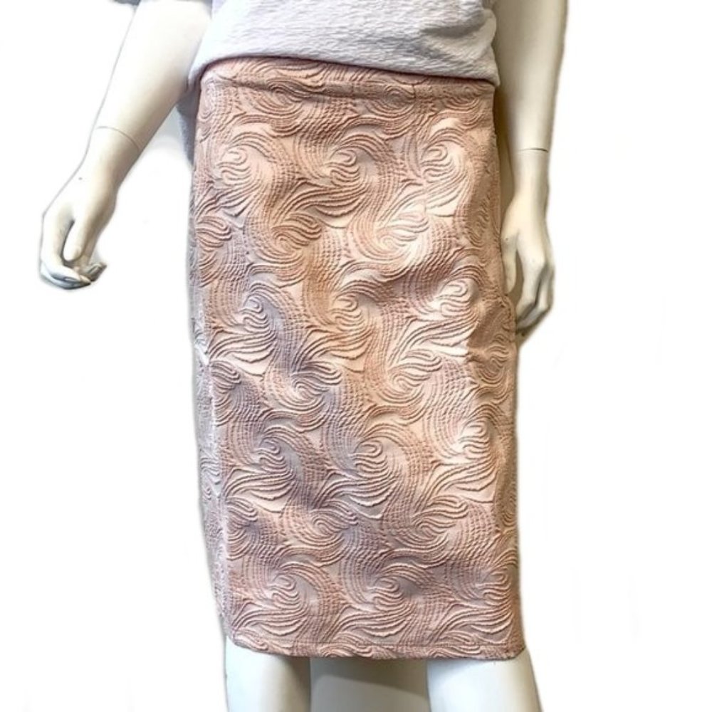 🩷 Jacquard Pencil Skirt🩷Pink/Peach. Sparkly. Slinky brand. BEAUTIFUL!!!!!